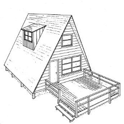 A Frame House Plans with Deck