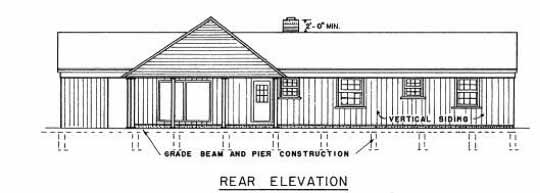 Ranch Plans Rear Perspective