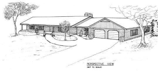Country Ranch House Plan 3 BR with Garage