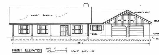 3 BR Country Ranch House Front View