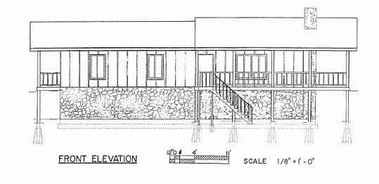 3 BR Ranch House Plans Front Side