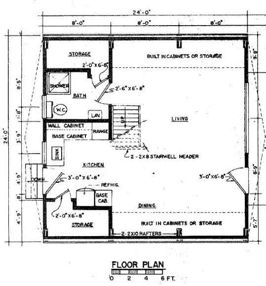  A Frame House Plan  with Deck